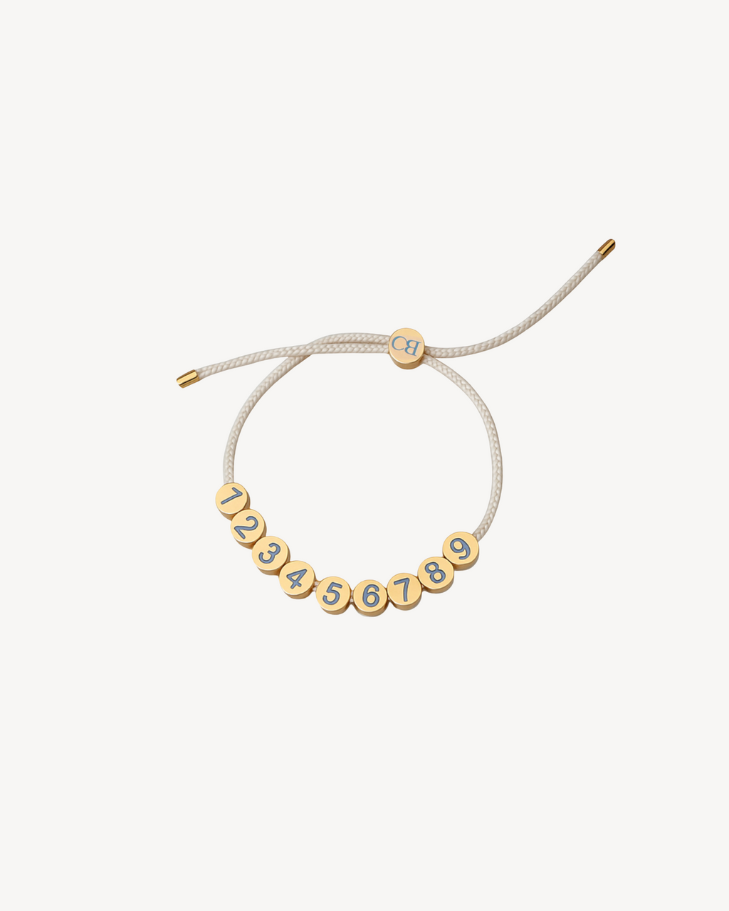 Birdie Club womens golf score counter bracelet with gold plating, detailed view.