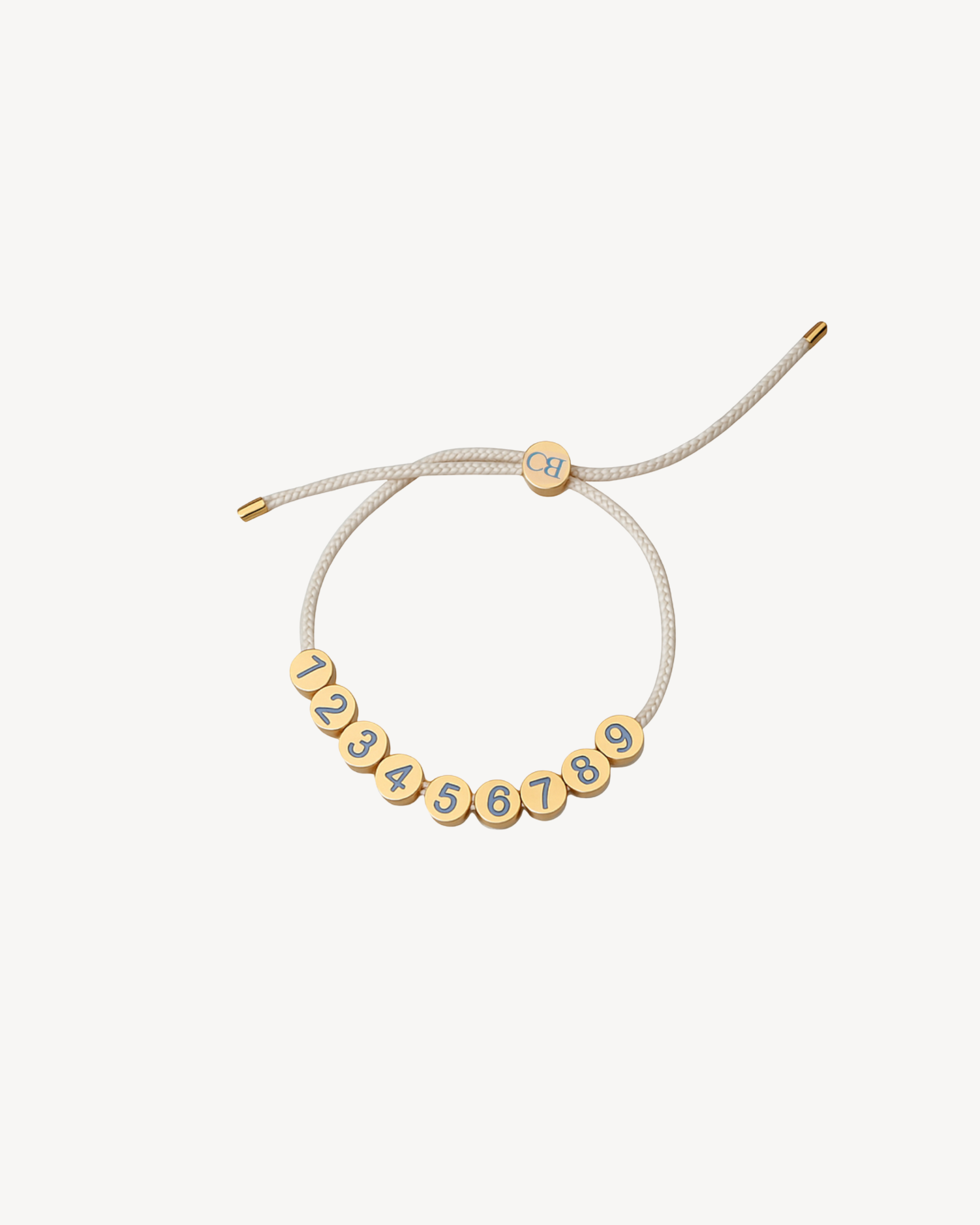 Birdie Club womens golf score counter bracelet with gold plating, detailed view.